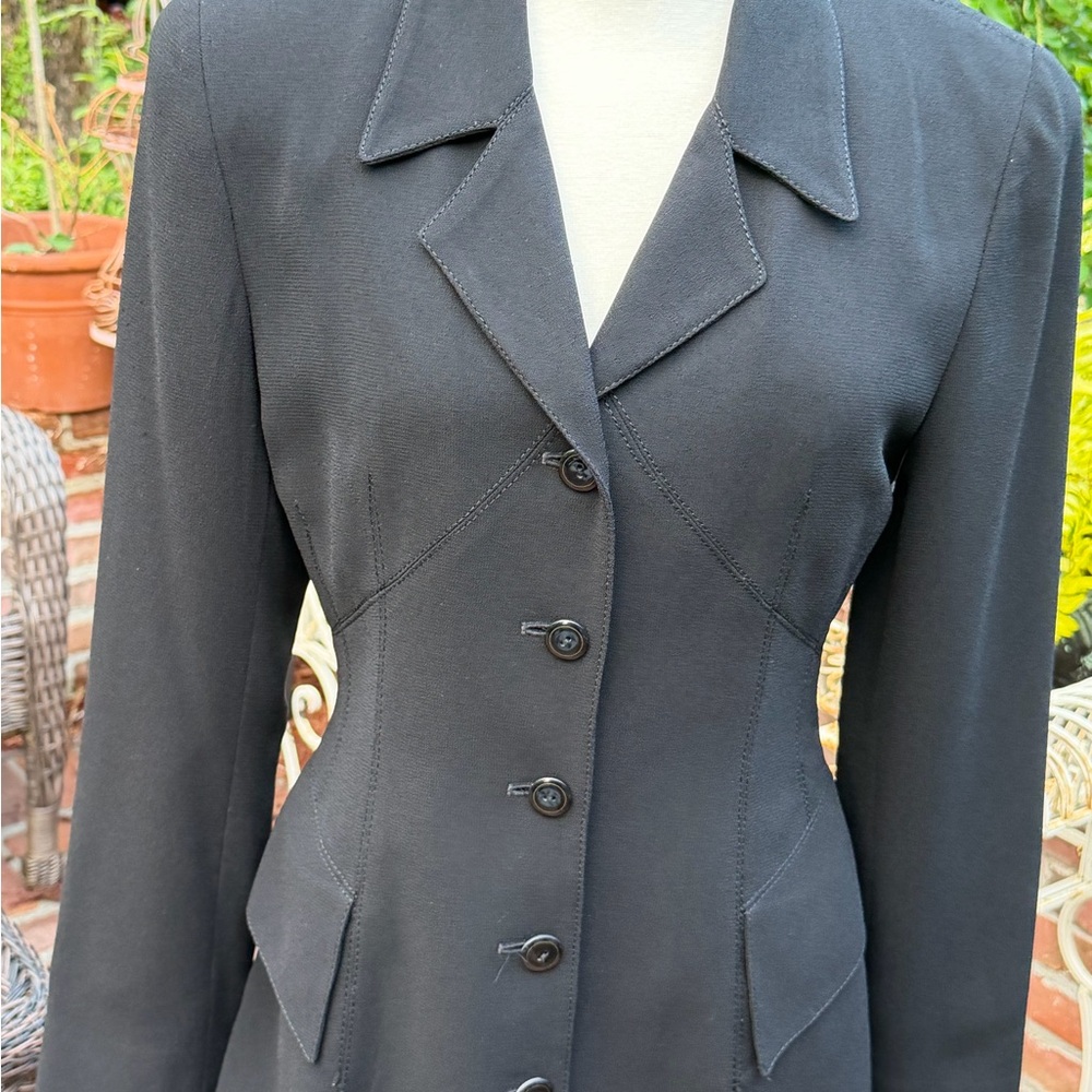 Cynthia Steffe Black Tailored Button-Front Blazer size 4 - Picture 3 of 9